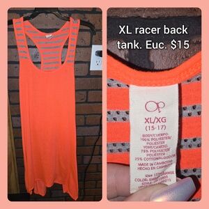 OP Orange and Gray Racerback Tank Top